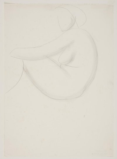 Seated Female Model, Seen from the Side. Study for Mosaic in Frederiksberg Swimming Hall by Vilhelm Lundstrøm