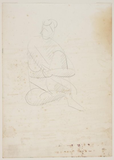 Seated Nude Woman, Seen from the Front, with Arms Around Raised Knee by Vilhelm Lundstrøm
