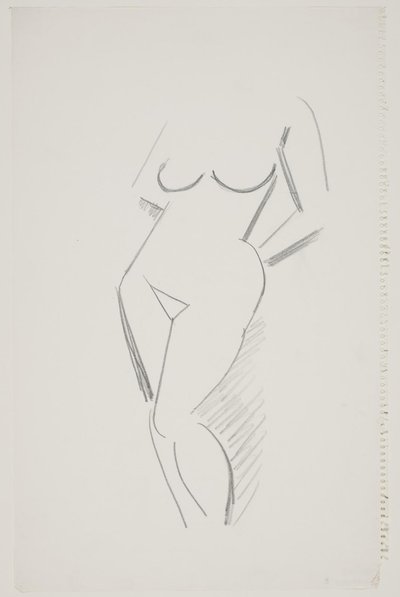 Standing Female Model with Both Hands Behind Her Back by Vilhelm Lundstrøm