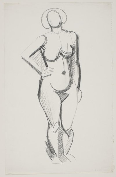 Standing Female Model with Right Hand on Hip by Vilhelm Lundstrøm