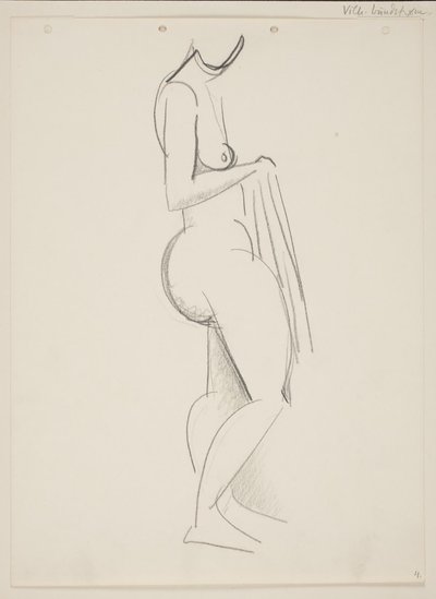 Standing Nude Woman, Profile to the Right, Drapery in Hand by Vilhelm Lundstrøm