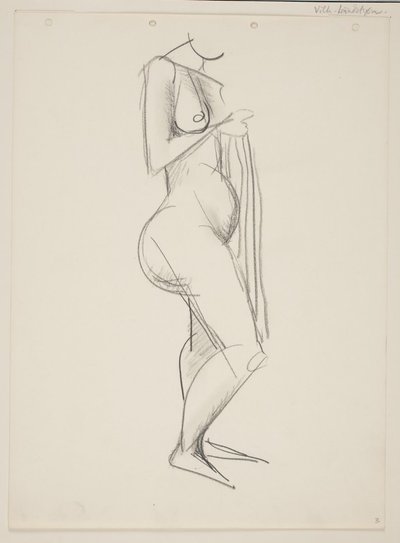 Standing Nude Woman, Profile to the Right, Drapery in Hand by Vilhelm Lundstrøm
