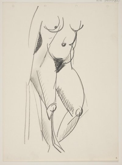 Standing Nude Woman, Facing Right, Drapery in Hand by Vilhelm Lundstrøm