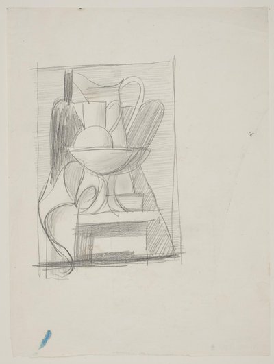 Study for Still Life with Bottle, Pitchers, Fruit Bowl, and Napkin by Vilhelm Lundstrøm