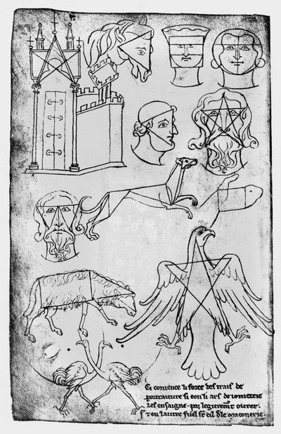Various Drawings (facsimile copy) by Villard de Honnecourt