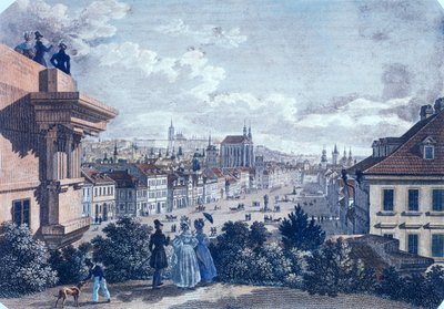 Horse Market in Wenceslas Square, Prague, 1835 by Vincenc and Geissler, F. Morstadt