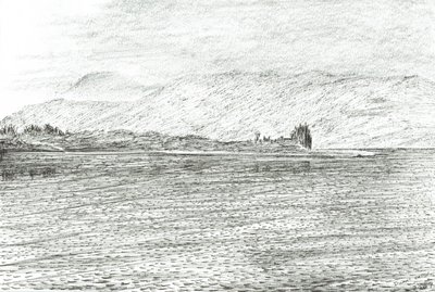 Duart castle from a ferry, 2007 by Vincent Alexander Booth
