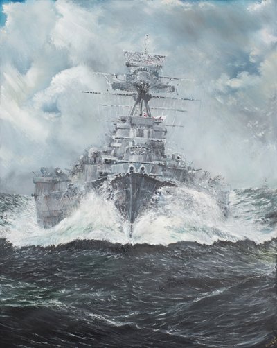 HMS Hood heads for Bismarck, 23rd May 1941 by Vincent Alexander Booth