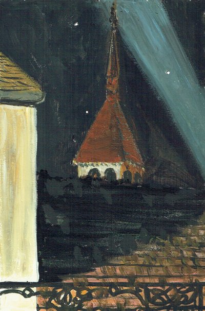 Laignes France rooftop view at night by Vincent Alexander Booth