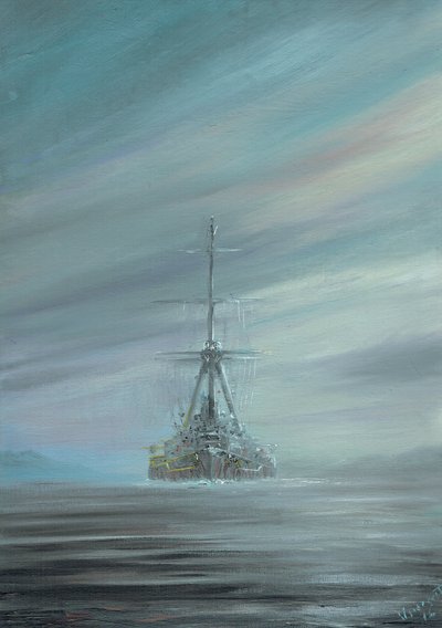 SMS Derfflinger Scapa Flow 1919, 2016 by Vincent Alexander Booth
