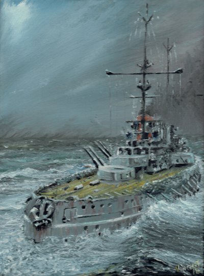 SMS Friedrich der Grosse at Jutland 1916 by Vincent Alexander Booth
