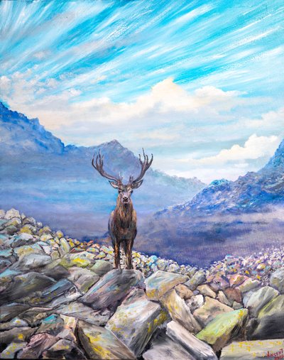 Stag! meeting on the rocks, 2022 by Vincent Alexander Booth