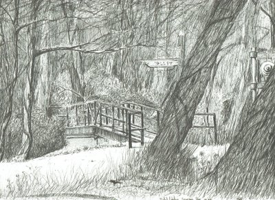 The Old Metal Bridge, Bramhall Park by Vincent Alexander Booth