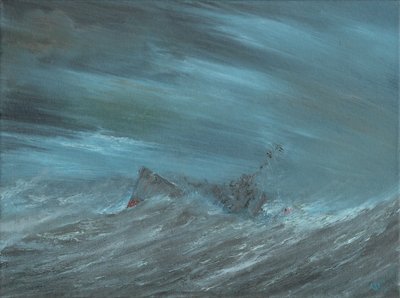 USS Monaghan Lost in Pacific Typhoon December 18th 1944 by Vincent Alexander Booth