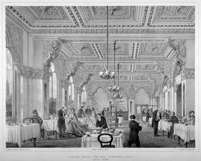 The Coffee Room in the London Bridge Railway Terminus Hotel, Bermondsey, London, 1860 by Vincent Brooks