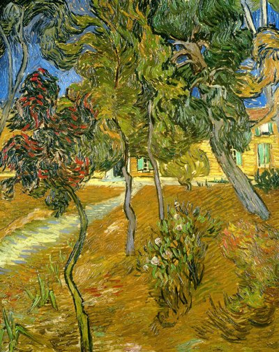 Trees in the garden of the asylum by Vincent van Gogh