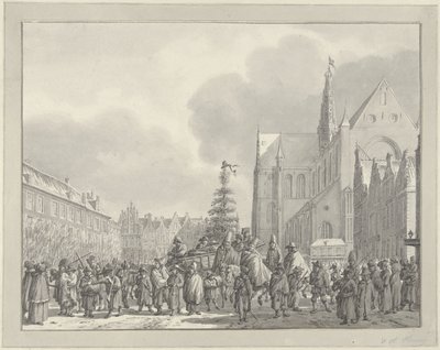 Arrival of the French at the Grote Markt in Haarlem, 1795 by Vincent Jansz. van der Vinne