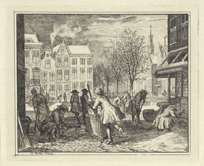 Men Working in a Street by Vincent Laurensz. van der Vinne (II)