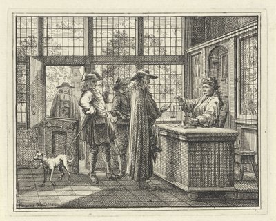 Interior with Gold Weigher and Customers by Vincent Laurensz. van der Vinne (II)