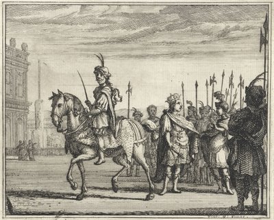 Servant on Horseback and King on Foot by Vincent Laurensz. van der Vinne (II)