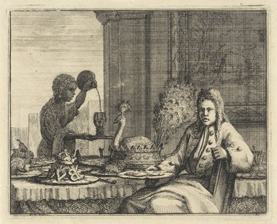 Man by a Set Table by Vincent Laurensz. van der Vinne (II)