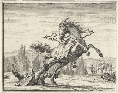 Man Falls from a Horse by Vincent Laurensz. van der Vinne (II)