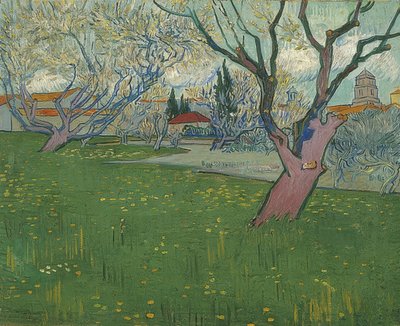 Blooming Orchard with View of Arles by Vincent van Gogh