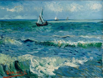 Boats at Sea, Les Saintes-Maries-de-la-Mer by Vincent van Gogh