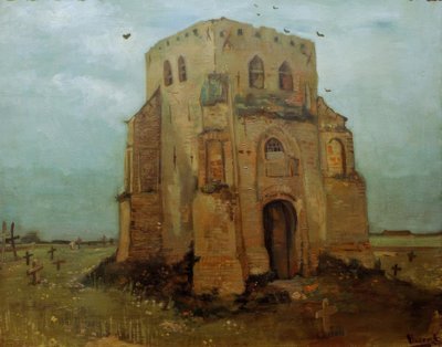 The Old Church Tower at Nuenen, The Peasant Churchyard by Vincent van Gogh