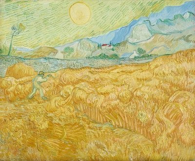The Harvest, Cornfield with Reaper (La moisson). 1889 by Vincent van Gogh