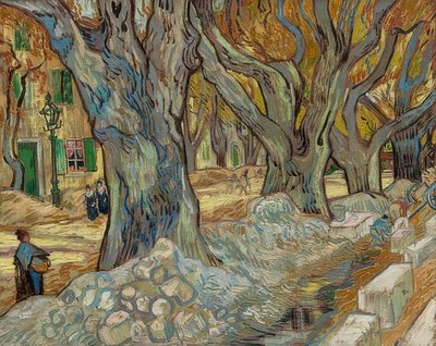 The Great Plane Trees (Road Workers in Saint-Rémy). 1889 by Vincent van Gogh