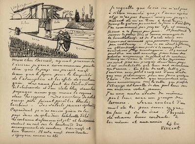 Facsimile of a letter from Vincent Van Gogh to Emile Bernard on the 18th March 1888, from the book 
