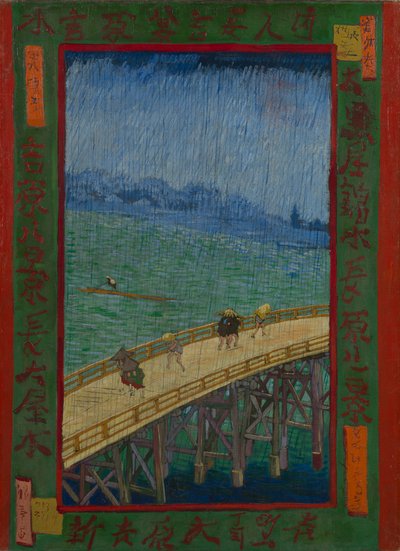 Japonaiserie: The Bridge in the Rain (after Hiroshige) by Vincent van Gogh