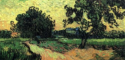 Landscape with the Chateau of Auvers at Sunset by Vincent van Gogh