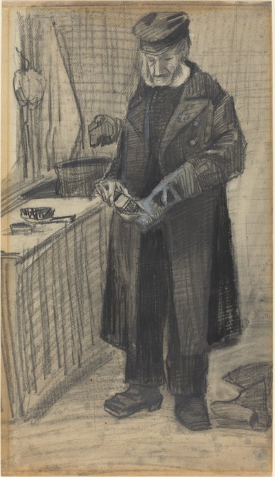 Man Polishing a Boot by Vincent van Gogh