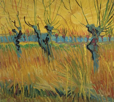 Pollarded Willows and Setting Sun by Vincent van Gogh