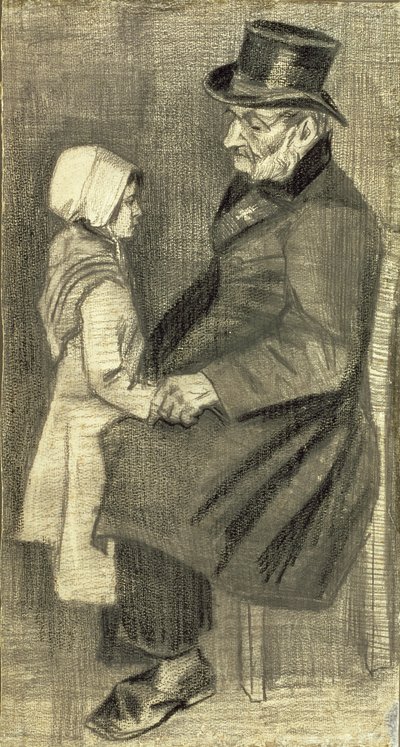 Seated Man with His Daughter by Vincent van Gogh