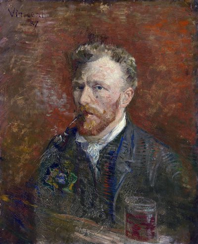 Self-Portrait with Glass by Vincent van Gogh by Vincent van Gogh