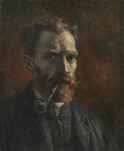 Self-portrait with pipe by Vincent van Gogh