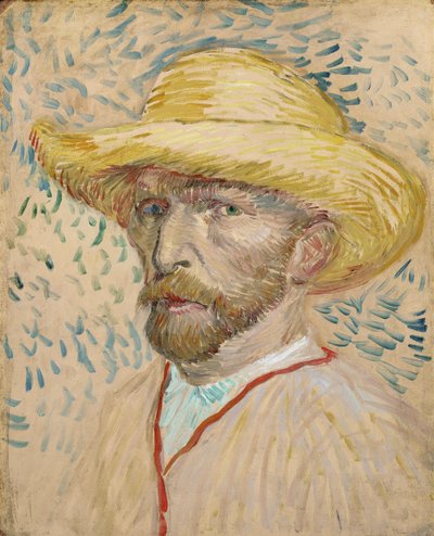 Self Portrait with Straw Hat by Vincent van Gogh
