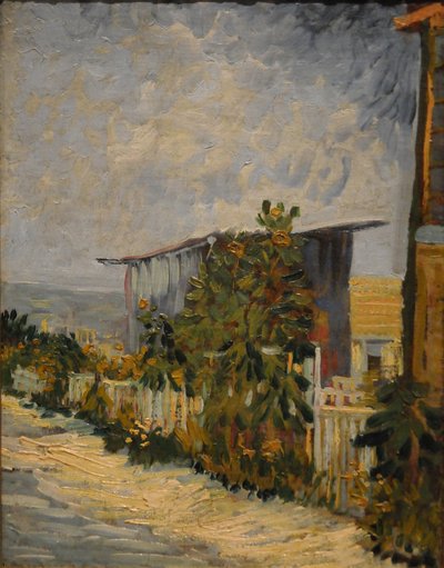 Shed at the Montmartre with Sunflower by Vincent van Gogh