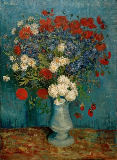 Still Life: Vase with Cornflowers and Poppies by Vincent van Gogh