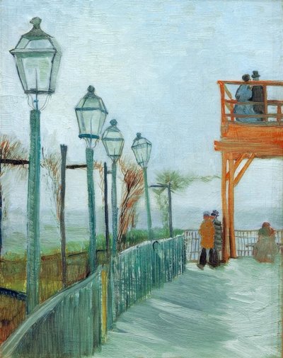 Terrace and Viewing Deck on the Moulin de Blutefin, Montmartre by Vincent van Gogh