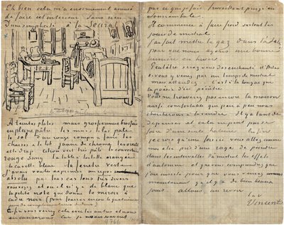 The Bedroom, Letter to Paul Gauguin from Arles, Wednesday, 17 October 1888 by Vincent van Gogh