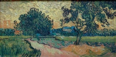 Two Pear Trees and the Castle of Auvers (Landscape in the by Vincent van Gogh