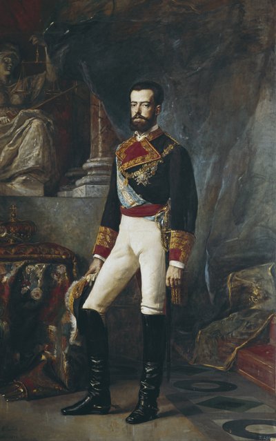 Portrait of Amedeo I King of Spain by Vincente Gonzalez Palmaroli