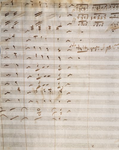 Handwritten score for opera Beatrice di Tenda by Vincenzo Bellini