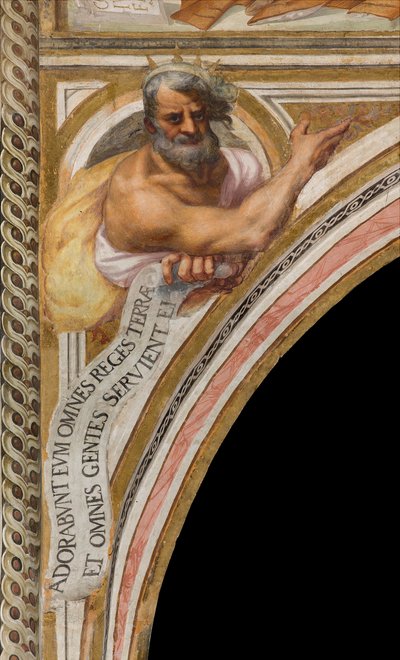 Central Nave, Plume Quinta Campata Nord, Vincenzo Campi 1573, Bust with Prophet by Vincenzo Campi