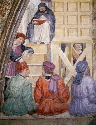 Miracle of Cloud, (detail) from Stories of Saint Peter Martyr by Vincenzo Foppa