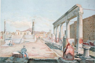 Warden Seated among the Ruins of Pompeii by Vincenzo Loria